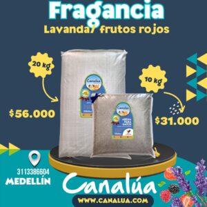 Arena para gatos Canalúa 20 kilos Frutos Rojos o Lavanda